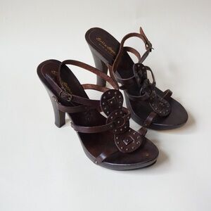 Vintage Y2K "Sotta Sopra" Leather Strappy High Heel Studded - Size 40